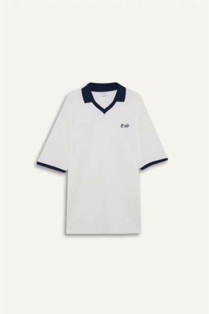 Boxy Fit Short Sleeve Polo T-Shirt