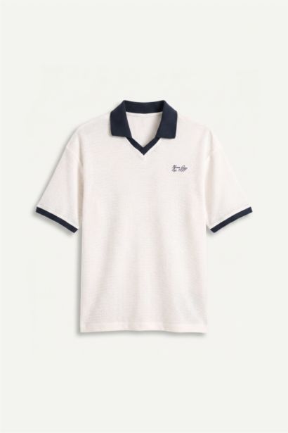 Boxy Fit Baskılı Polo Tişört