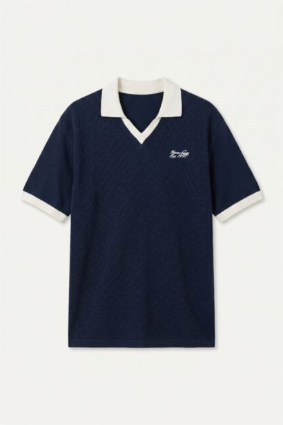 Boxy Fit Baskılı Polo Tişört