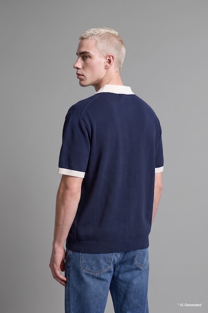 Boxy Fit Baskılı Polo Tişört