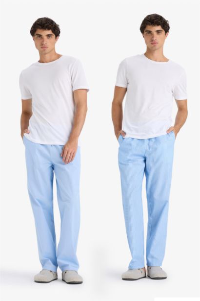 2 Piece Striped Poplin Pajama Pants