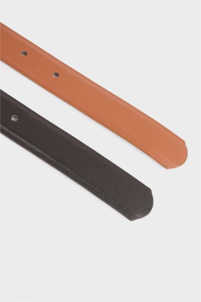 Kadın Suni Deri 2'li Günlük Kemer