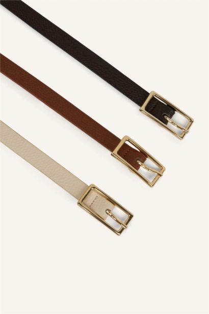 Kadın Suni Deri 3'lü Günlük Kemer