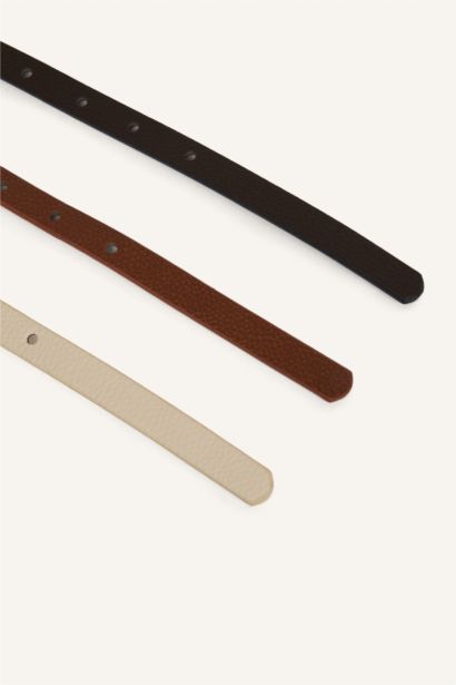 Kadın Suni Deri 3'lü Günlük Kemer