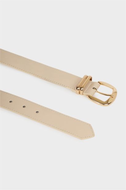 Kadın Dikdörtgen Toka Suni Deri Jean Kemeri