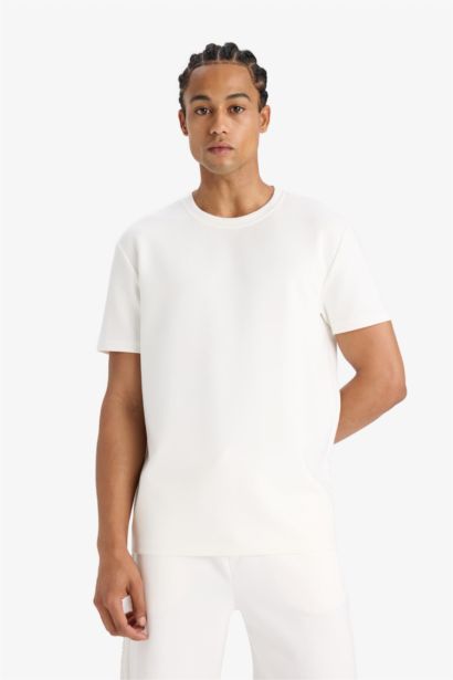 DeFactoFit Standard Fit Crew Neck Modal Printed T-Shirt