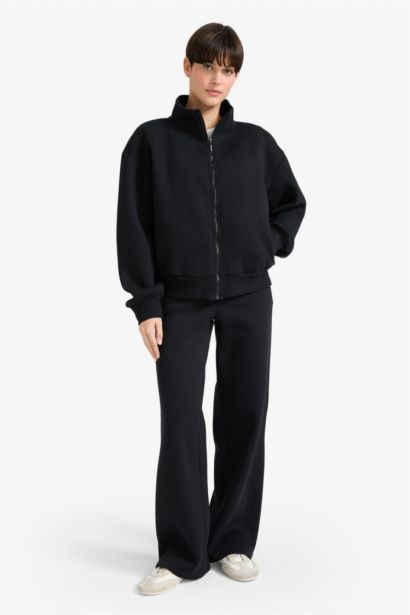 Relax Fit Thick Sweatshirt Fabric Cardigan