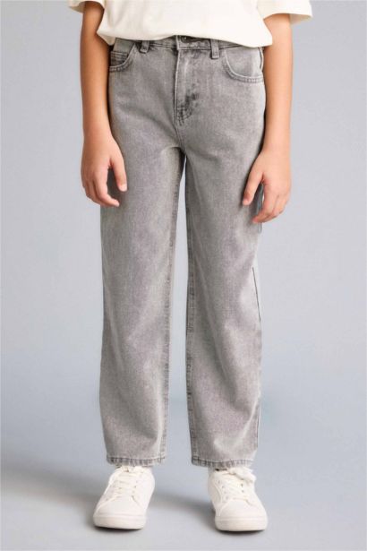 Wıde Leg Düz Paça Jean Pantolon Erkek Çocuk