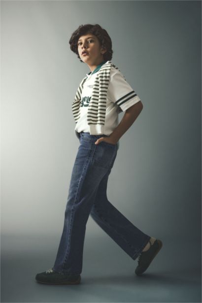 بنطرون جينز ولادي وايد ليج برجل عادي