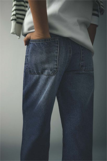 بنطرون جينز ولادي وايد ليج برجل عادي