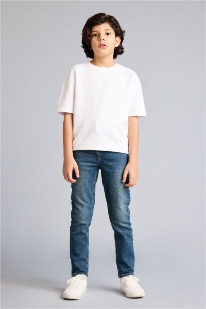 Slım Fıt Düz Paça Jean Pantolon Erkek Çocuk
