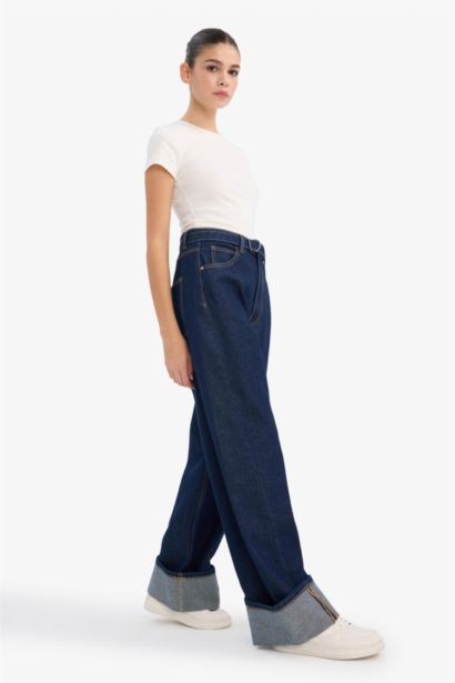 Jean baggy taille haute