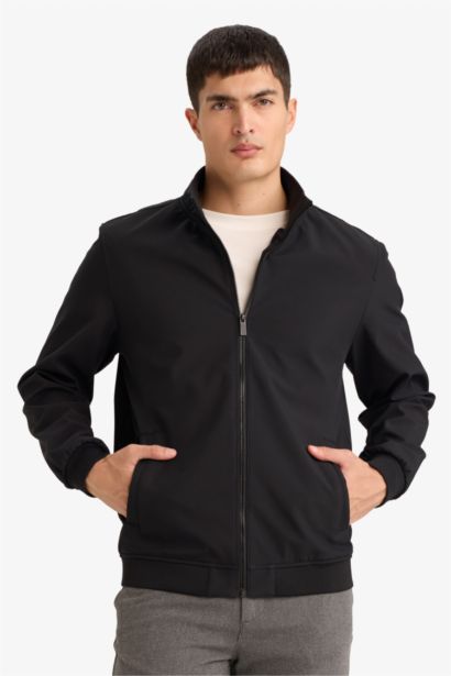 Regular Fıt Dik Yaka Fermuarlı Mont