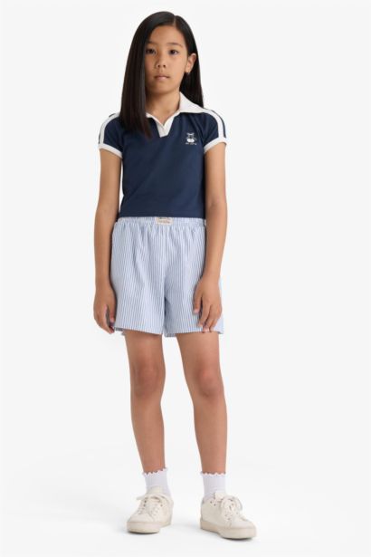 Girl Slim Fit Fruit Printed Polo Shirt