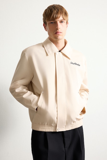 Oversize Fit Polo Neck Waterproof Jacket