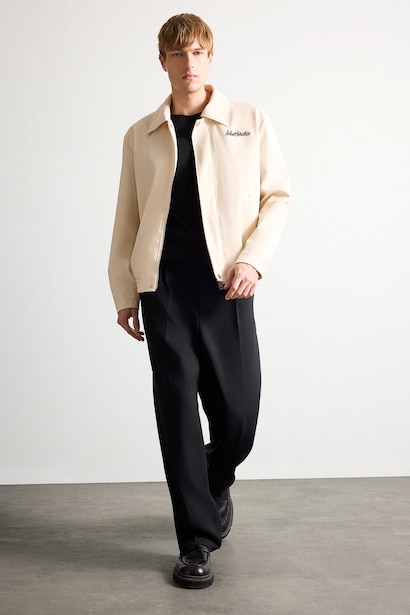 Oversize Fit Polo Neck Waterproof Jacket