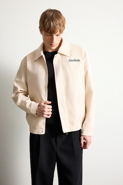 Oversize Fit Polo Neck Waterproof Jacket