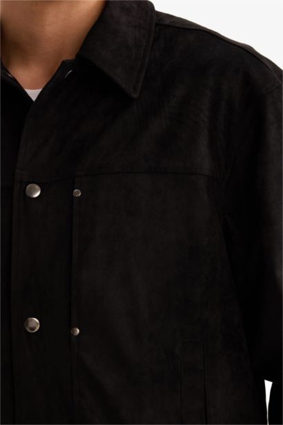 Slim Fit Polo Neck Zippered Jacket