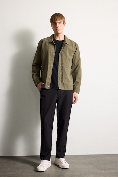 Regular Fit Polo Collar Waterproof Jacket