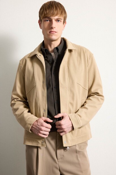 Regular Fit Polo Collar Jacket