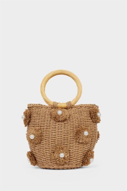 DCEY x DeFacto Kadın Çiçekli Hasır El Çantası