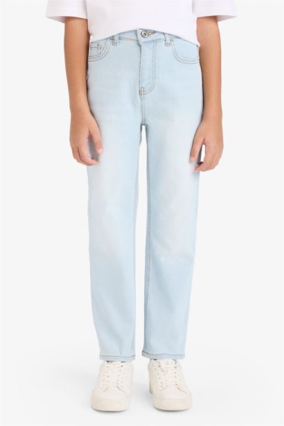 بنطلون جينز اولادي قصة مستقيمة برجل عادية