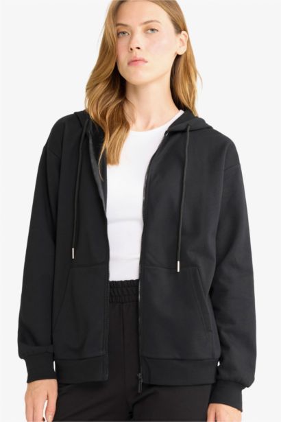 Relax Fit Thin Sweatshirt Fabric Cardigan