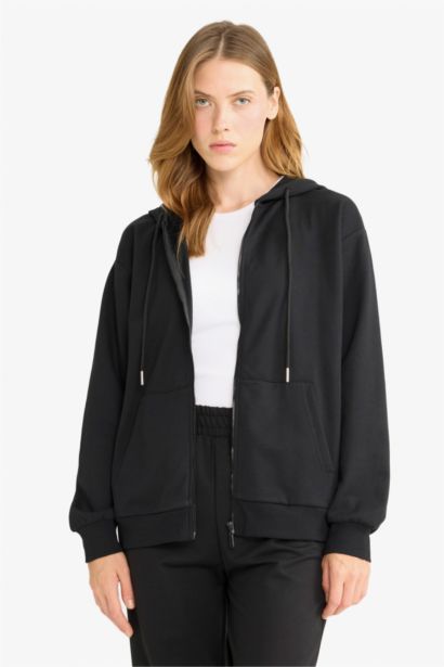 Relax Fit Thin Sweatshirt Fabric Cardigan