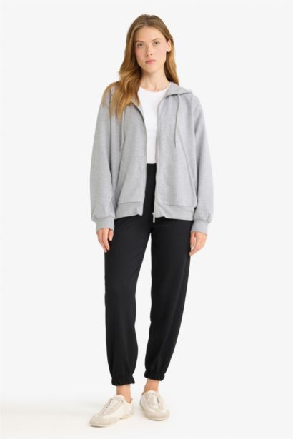 Relax Fit Thin Sweatshirt Fabric Cardigan