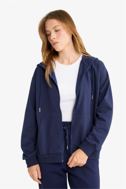 Relax Fit Thin Sweatshirt Fabric Cardigan