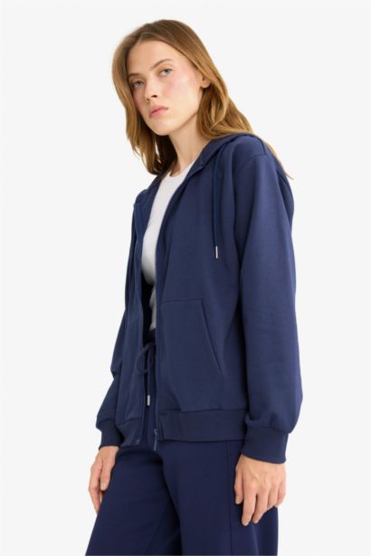 Relax Fit Thin Sweatshirt Fabric Cardigan