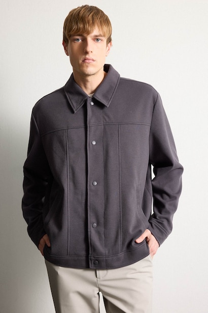 REGULAR FIT Polo Yaka Çıtçıtlı Mont