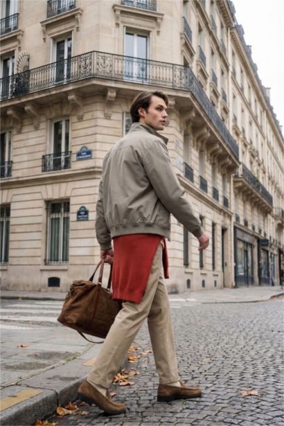 جاكيت اوفر سايز بياقة بولو