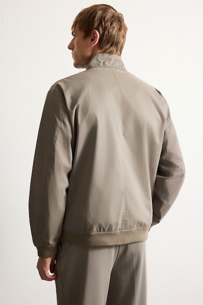 Oversize Fit Polo Collar Zip-Up Jacket