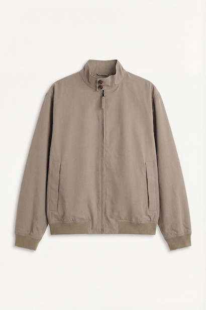 Oversize Fit Polo Collar Zip-Up Jacket