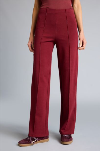 Straight Fit Thick Sweatshirt Fabric Trousers