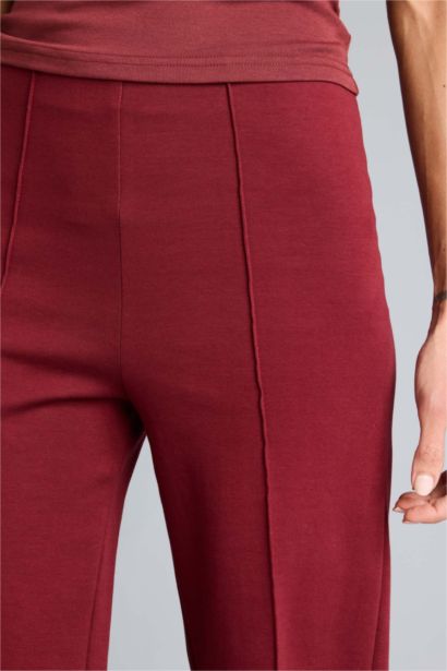 Straight Fit Thick Sweatshirt Fabric Trousers
