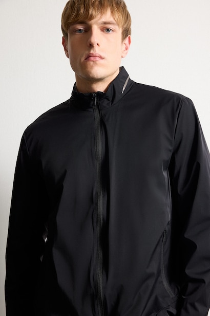 Regular Fit Turtle Neck Zip-Up Jacket