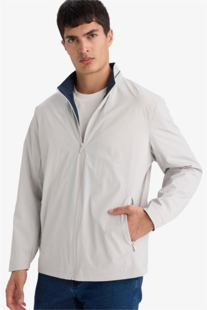 Regular Fit Turtle Neck Zip-Up Jacket