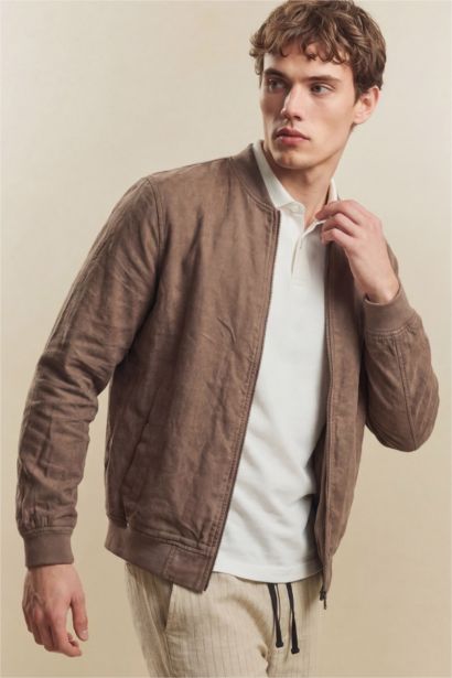 Куртка стандартного кроя из льна для мужчин