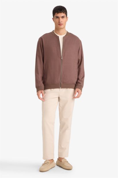 Linen Blend Zip Jacket