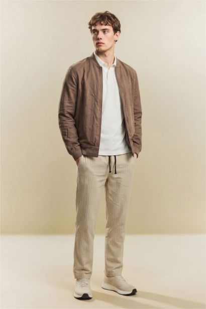 Куртка стандартного кроя из льна для мужчин
