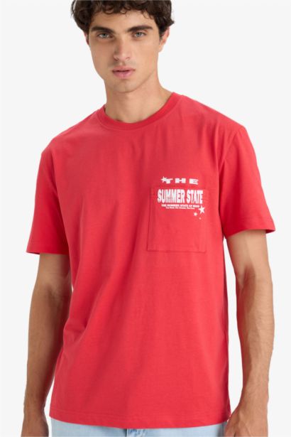 T-shirt imprimé à col rond et manches courtes Coupe régulière