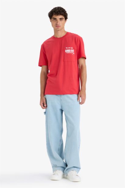 T-shirt imprimé à col rond et manches courtes Coupe régulière