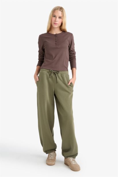 Thick Tie Waist Jogger Sweatpants