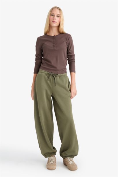 Thick Tie Waist Jogger Sweatpants