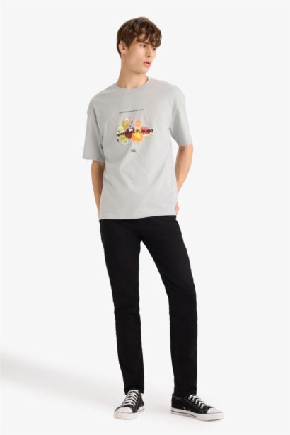 تيشيرت نص ردن أوفر سايز بياخة مستديرة