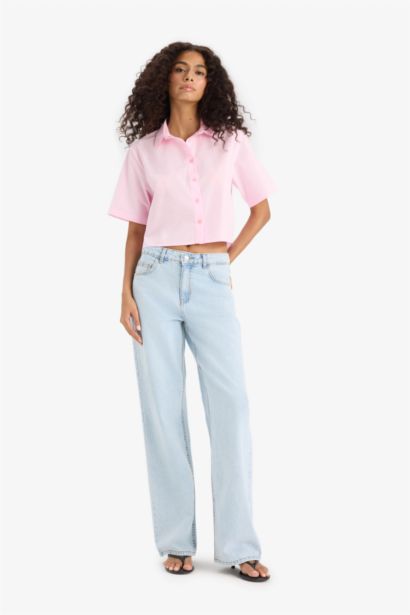 Regular Fit Poplin Kısa Kollu Gömlek