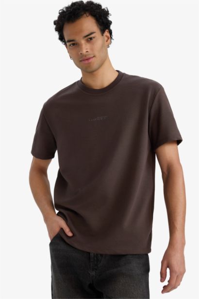 Boxy Fit Crew Neck Printed Short Sleeve T-Shirt