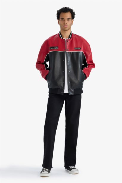 جاكيت جلد صناعي اوفر سايز